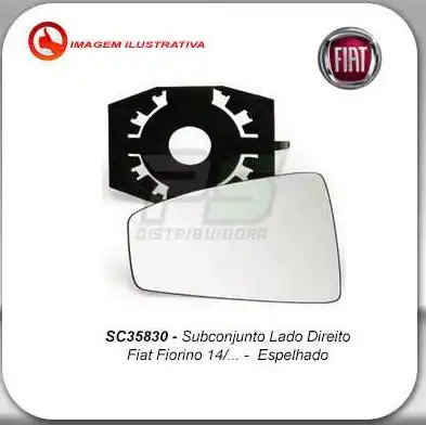 VIDRO ESPELHO EXT FIORINO 2014 A 2020 DIR C/CARCACA