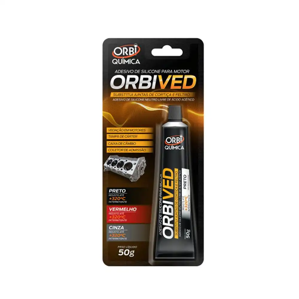 COLA SILICONE ALTA TEMPERATURA 50G PRETA