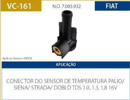 SUPORTE INTERRUPTOR TEMPERATURA FIAT PALIO 1.0 1.3 16V 2000/