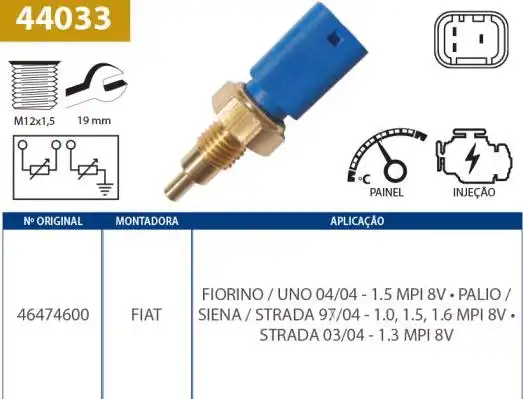 INTERRUPTOR TEMPERATURA FIAT PALIO 1.0 1.6 8V 1999 A 2000