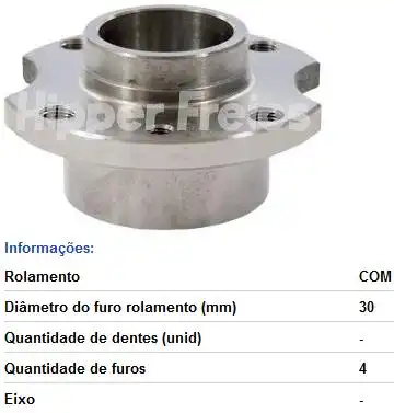 CUBO RODA TRAS FIAT UNO 1984 A 2013 SEM ABS COM ROLAMENTO