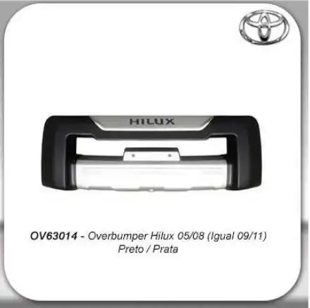 OVERBUMPER PARACHOQUE DIANT HILUX  PRETO/PRATA 2005 A 2011