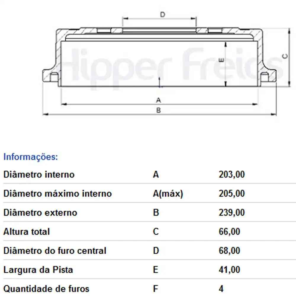 TAMBOR FREIO TRASEIRO NISSAN LIVINA 1.6 2009 EM DIANTE