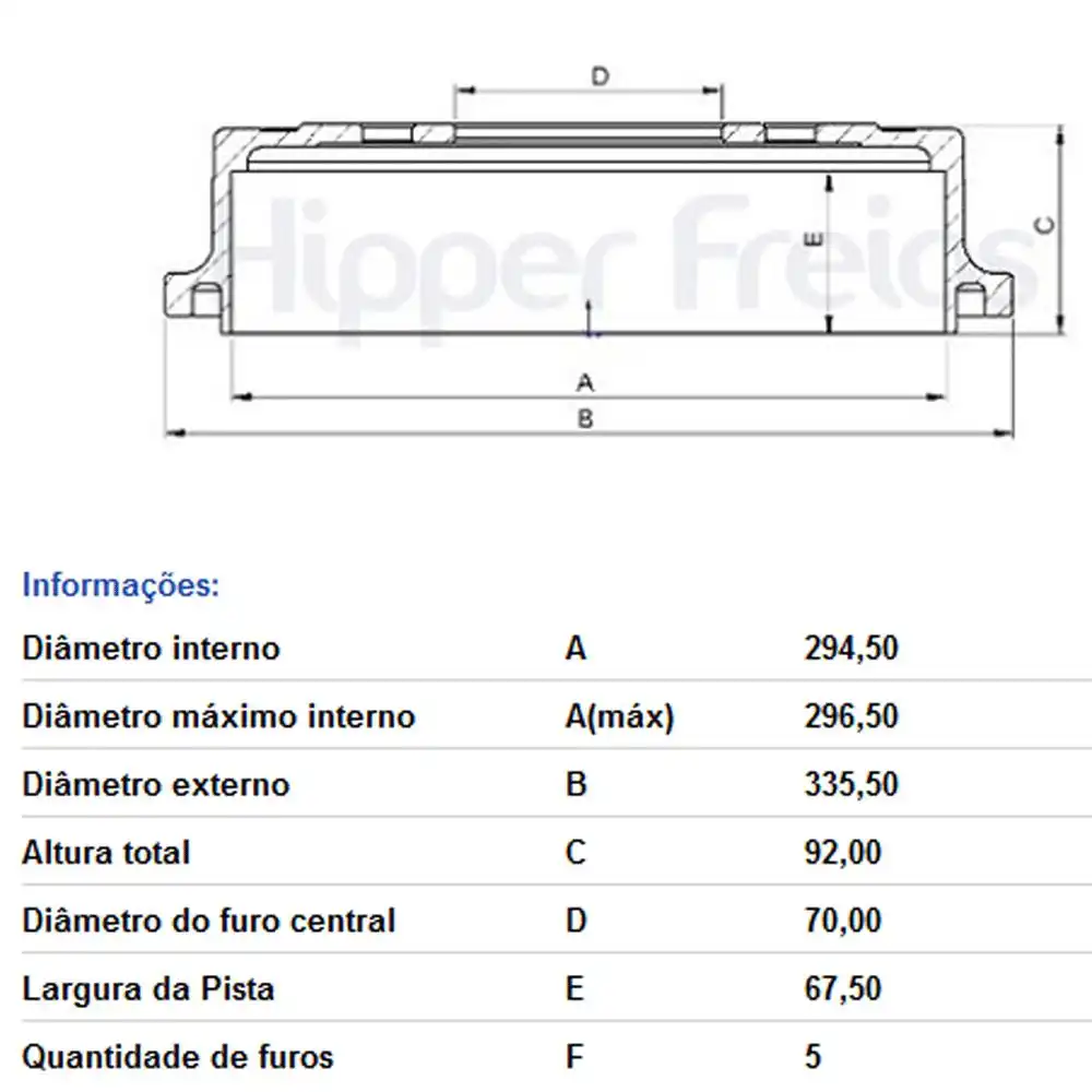TAMBOR FREIO TRASEIRO FIAT TORO 2.0 2017 EM DIANTE