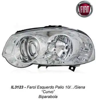 FAROL FIAT PALIO 10/ DIR MASCARA CROMADA ARO CROMADO (BOLHA