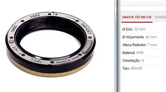 RETENTOR POLIA MOTOR COMANDO FIAT PALIO FIRE 1.0 1.3 1.4 8V