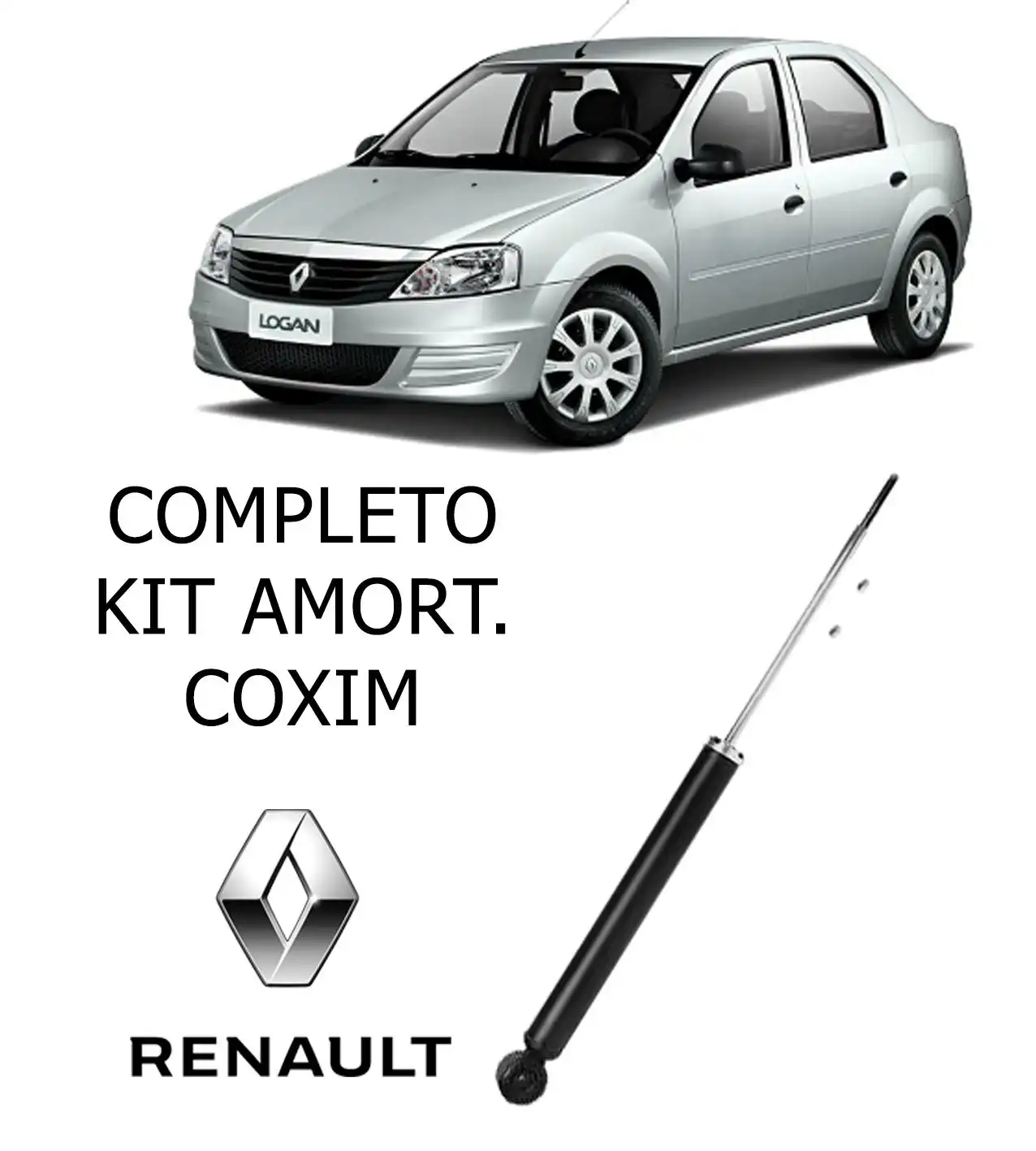 AMORTECEDOR TRASEIRO RENAULT LOGAN 2007 A 2013