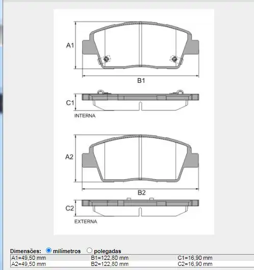 PASTILHA FREIO DIANTEIRA HYUNDAI HB20 1.0 12V 2012 A 2019