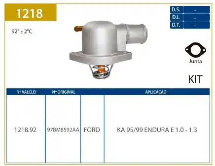 VALVULA TERMOSTATICA FIESTA 1.0 1.3 1996 A 1999 ENDURA CAMAR