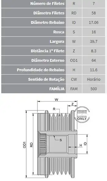 POLIA RODA LIVRE TOYOTA HILUX 2.5 D 4X4 2005 ACIMA