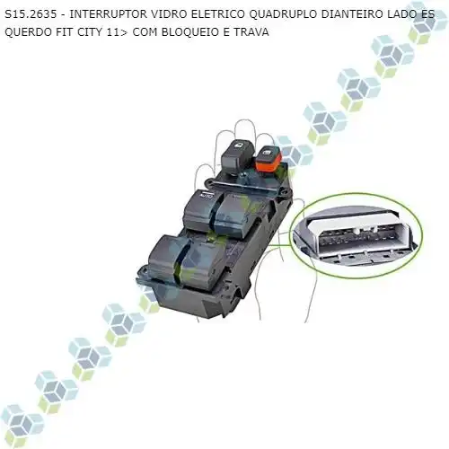 INTER VIDRO ELETRICO HONDA FIT 2011 EM DIANTE