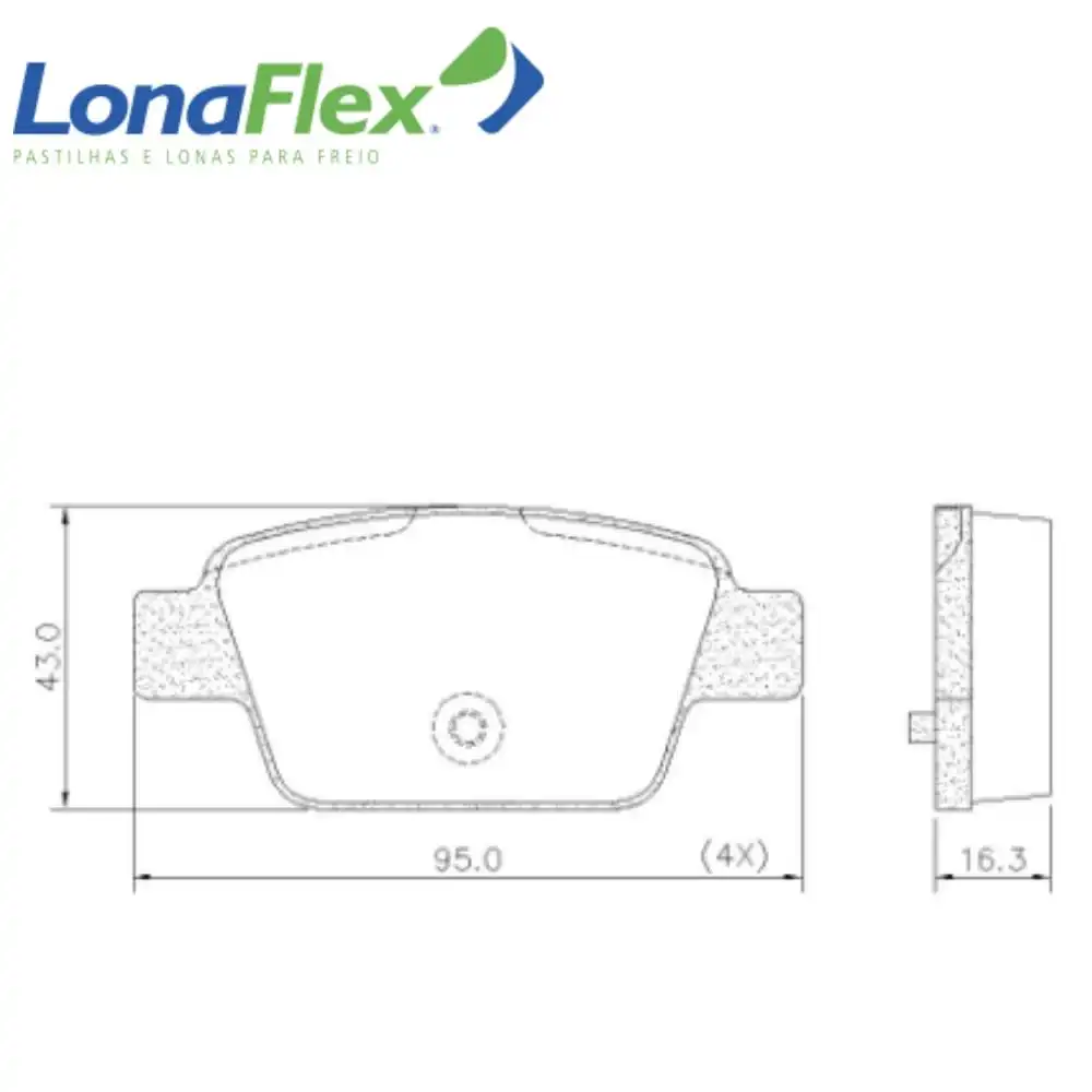 PASTILHA FREIO TRASEIRA FIAT STILO 1.8 8V 16V 2003/