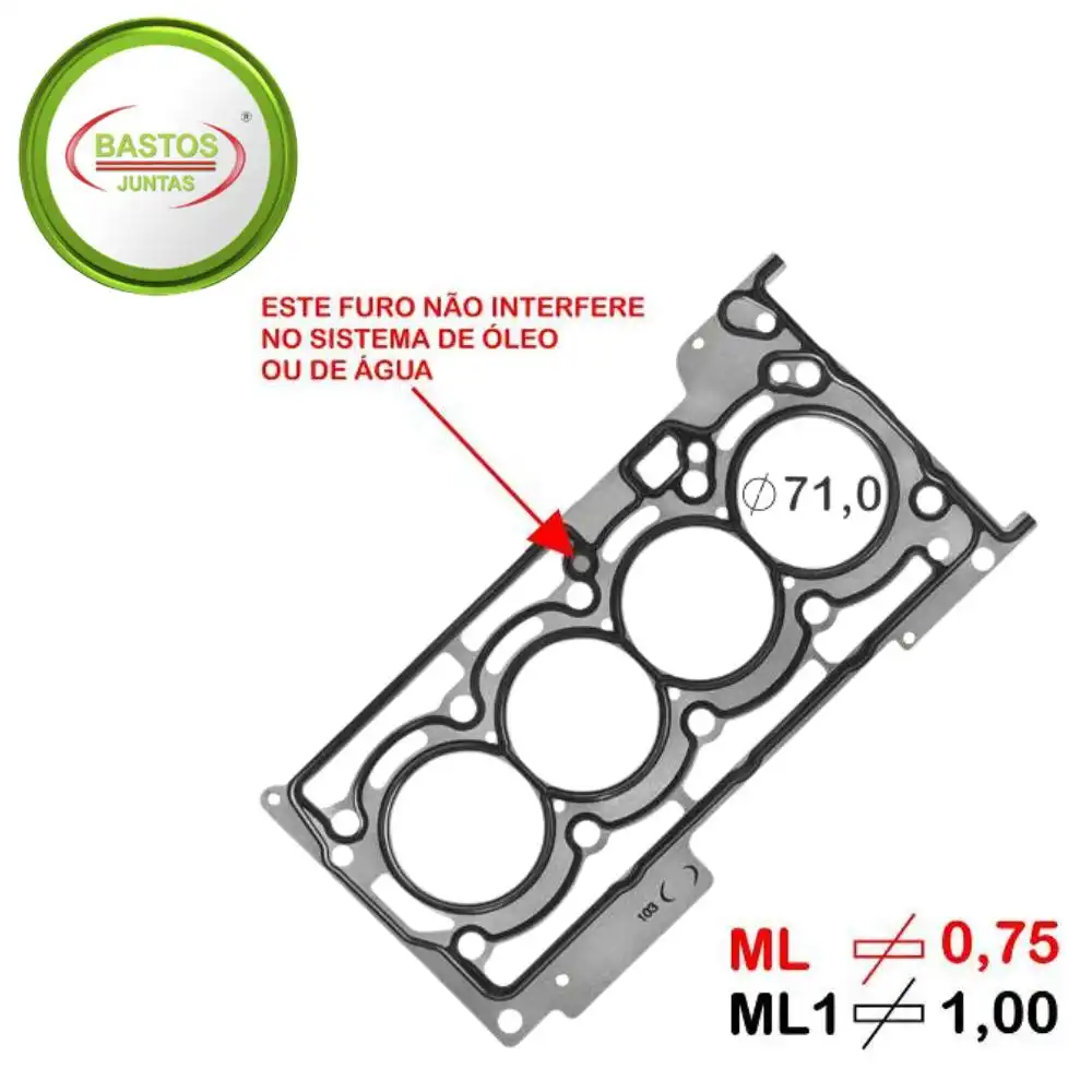 JUNTA CABECOTE TORO 1.3 16V FLEX 2021 ACIMA METAL