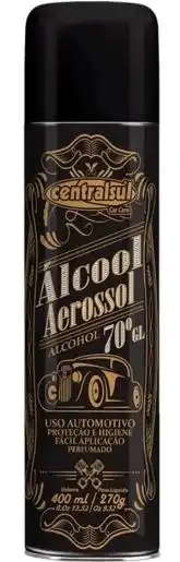 ALCOOL AUTOMOTIVO SPRAY 400ML ANTISSÉPTICO E HIGIENIZADOR