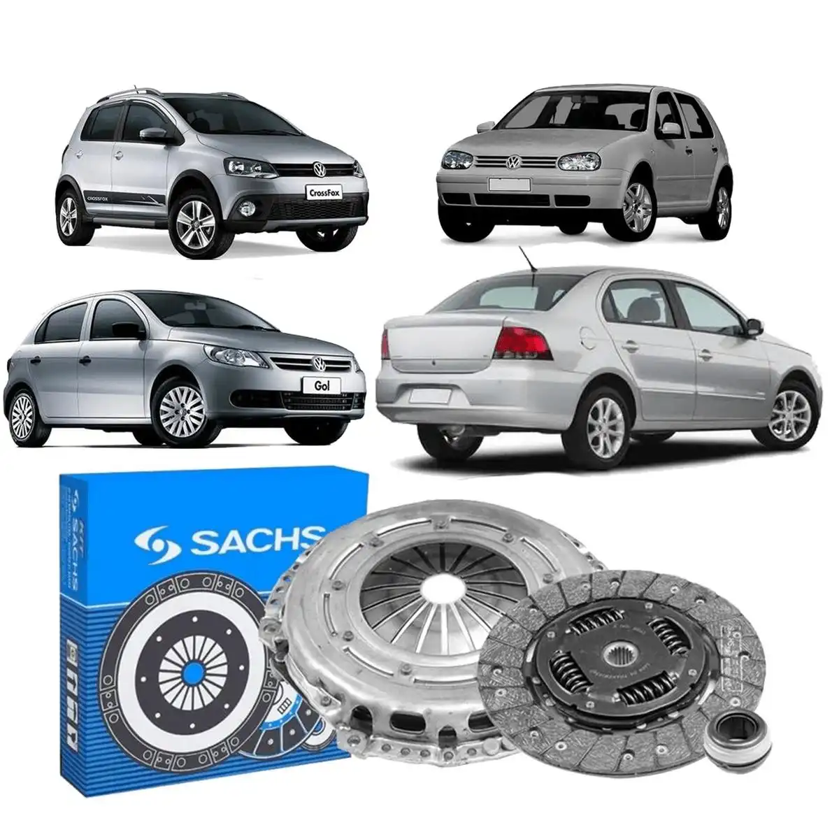 KIT EMBREAGEM GOL G5 G6 1.0 1.6 2008 A 2016 COM ROLAMENTO