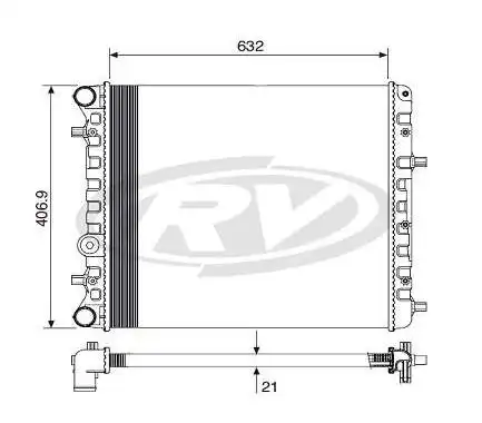 RADIADOR GOL GV 09/ FOX 06/ 1.0 1.6  C/AR POLO 1.6 2.0 06/