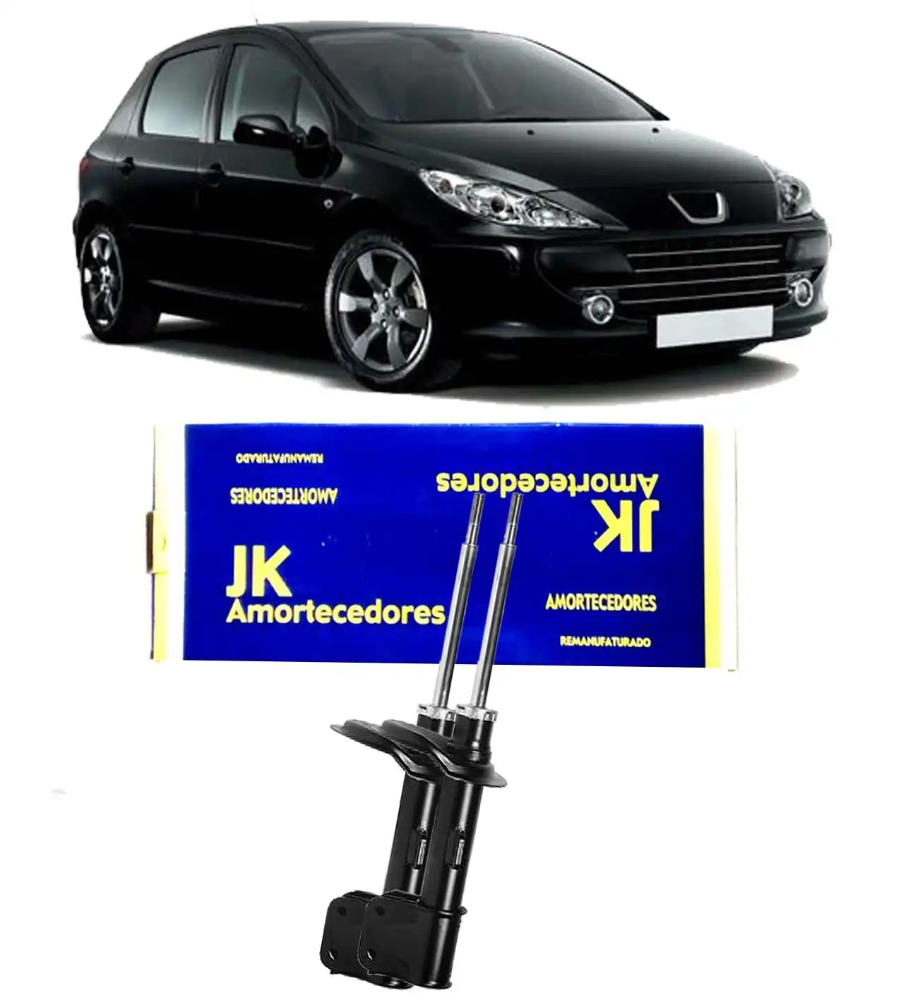 AMORTECEDOR DIANTEIRO PEUGEOT 307 2002 A 2012 REMAN JG