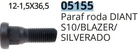 PARAFUSO RODA SILVERADO 93/ BLAZER,S-10 DIANT