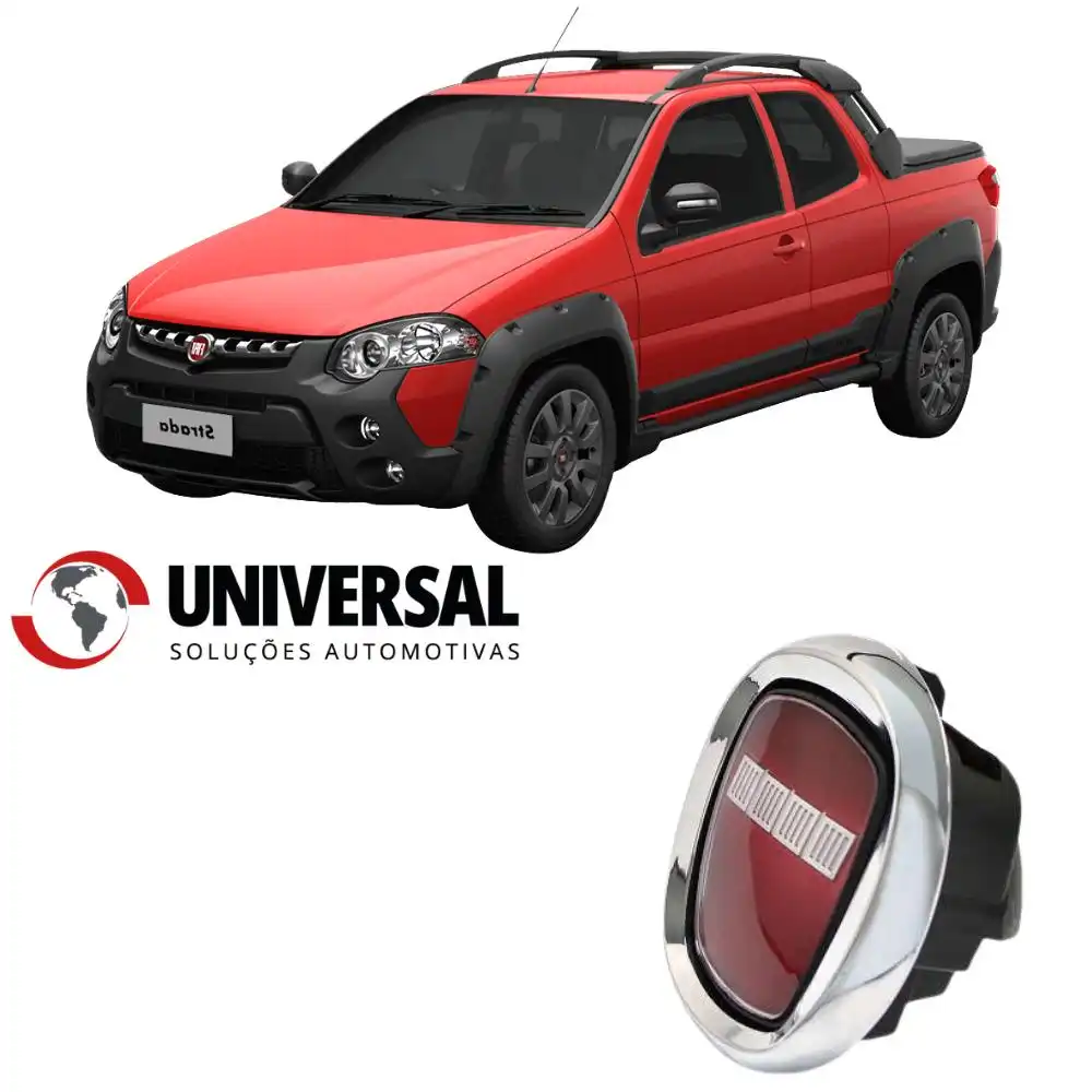 MACANETA TAMPA TRAS FIAT STRADA 09/ EMBLEMA VERMELHO
