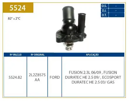 VALVULA TERMOSTATICA FOCUS 2.0 2005 A 2008 DURATEC C/ CARCAC