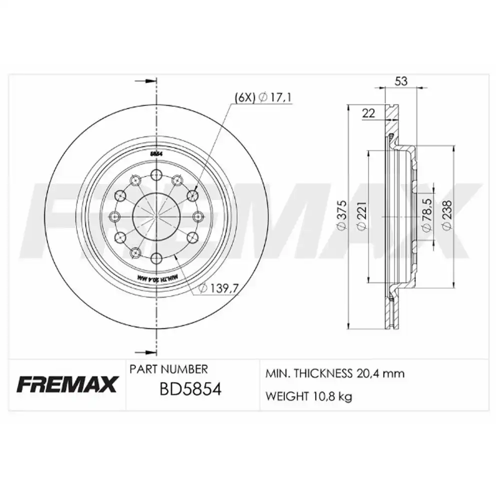 DISCO FREIO TRASEIRO RAM 1500 5.7 V8 2020 A 2024