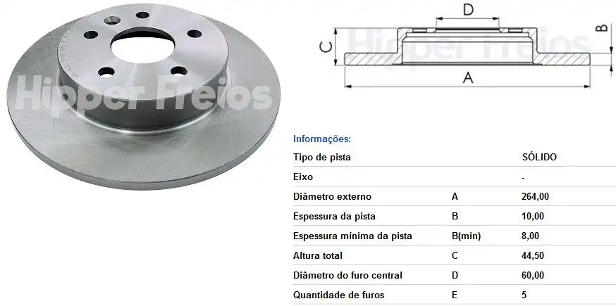 DISCO FREIO TRASEIRO CRUZE 1.4 TURBO 2017 A 2022