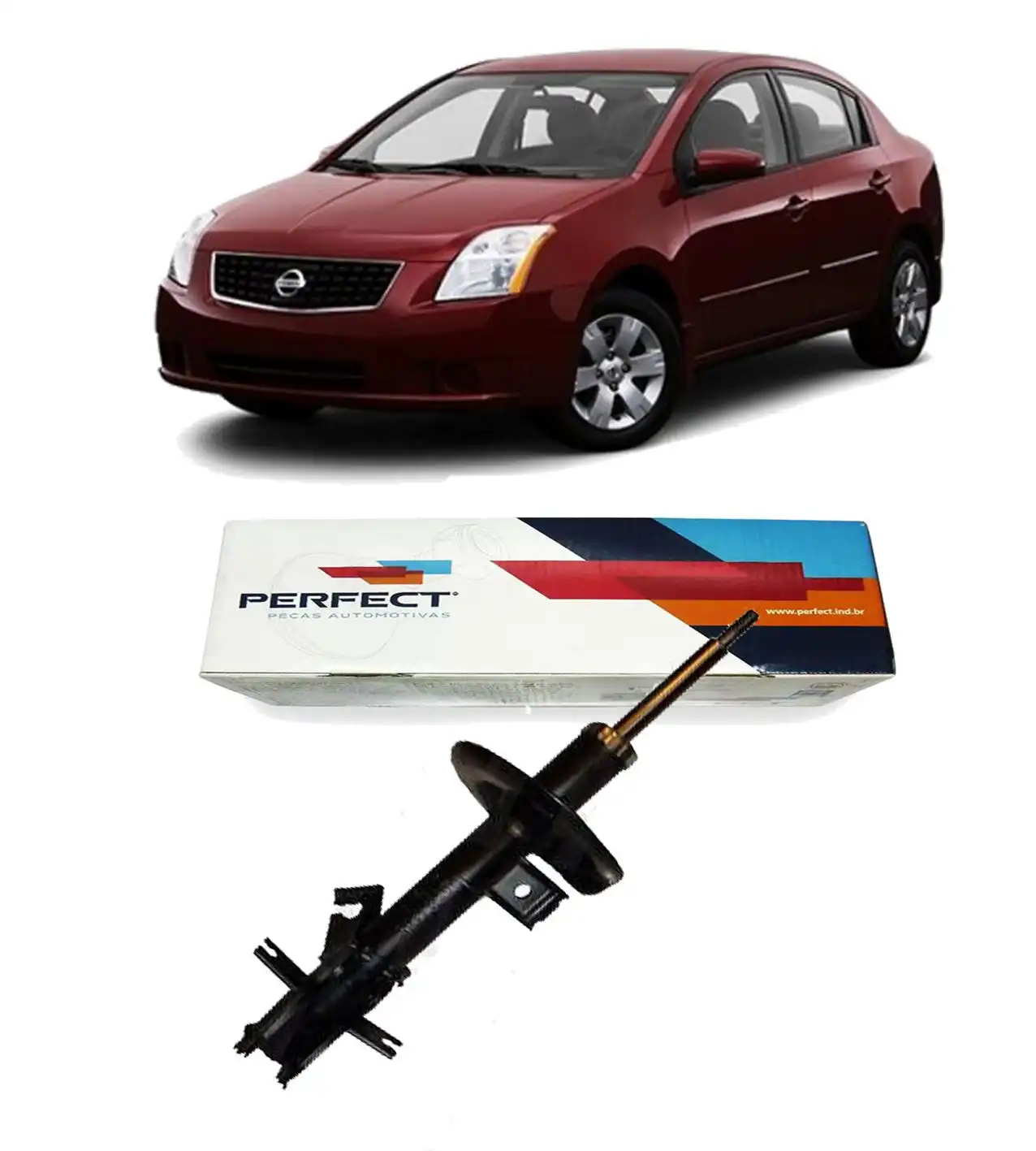 AMORTECEDOR DIANTEIRO NISSAN SENTRA 2007 A 2012 ESQUERDO