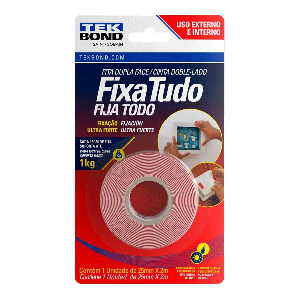 FITA DUPLA FACE TRANSPARENTE EXTERNO  12MMX2M BLISTER