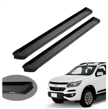 ESTRIBO LATERAL S-10 2012/ CAB.DUPLA ALUMINIO PRETO ECONOMIC