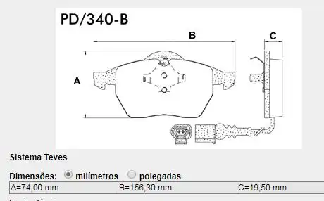 PASTILHA FREIO DIANTEIRA AUDI A3 1.8T 20V 1996/ TURBO