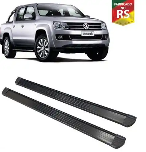 ESTRIBO LATERAL AMAROK 2010/ ALUMINIO PRETO CAB. DUPLA ECONO