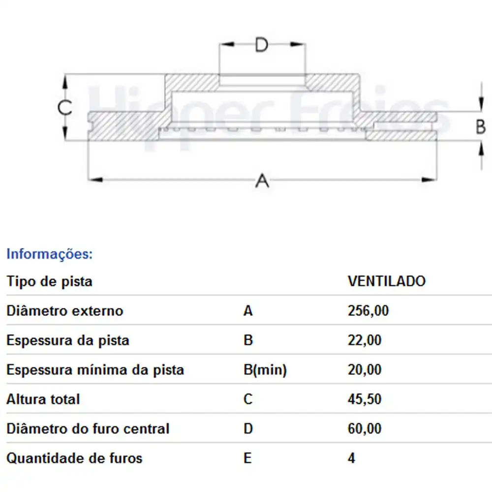 DISCO FREIO DIANTEIRO SPIN 1.8 2017 A 2021 VENTILADO