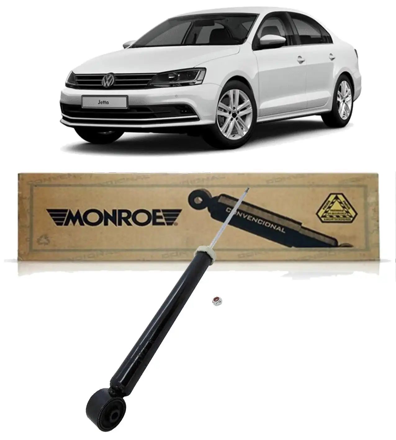 AMORTECEDOR TRASEIRO JETTA 2.0 2011 A 2014 FURO 10MM