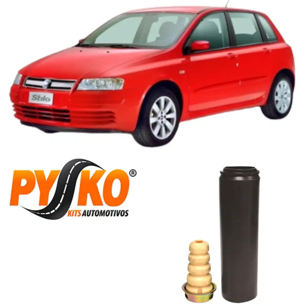 KIT AMORTECEDOR TRASEIRO FIAT STILO 2002 A 2011 COM CANECA