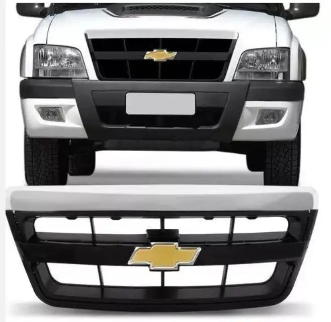 GRADE RADIADOR S-10 09/11 PRETA C/ MOLDURA CROMADA SEM EMBLE