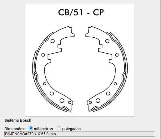 SAPATAS FREIO S-10 BLAZER 6CIL 95/ RANGER 05/ S-10 2.8 MWM
