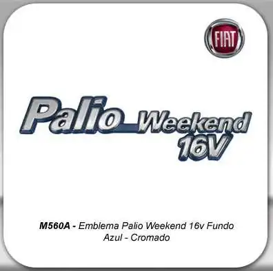 EMBLEMA FOAT PALIO WEEKEND 16V FUNDO AZUL CROMADO