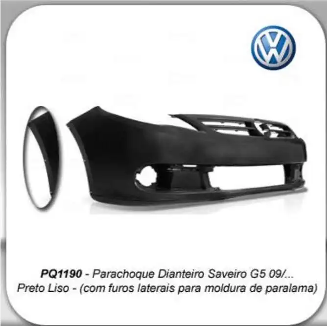 PARACHOQUE DIANT SAVEIRO GV 09/12 PRETO LISO