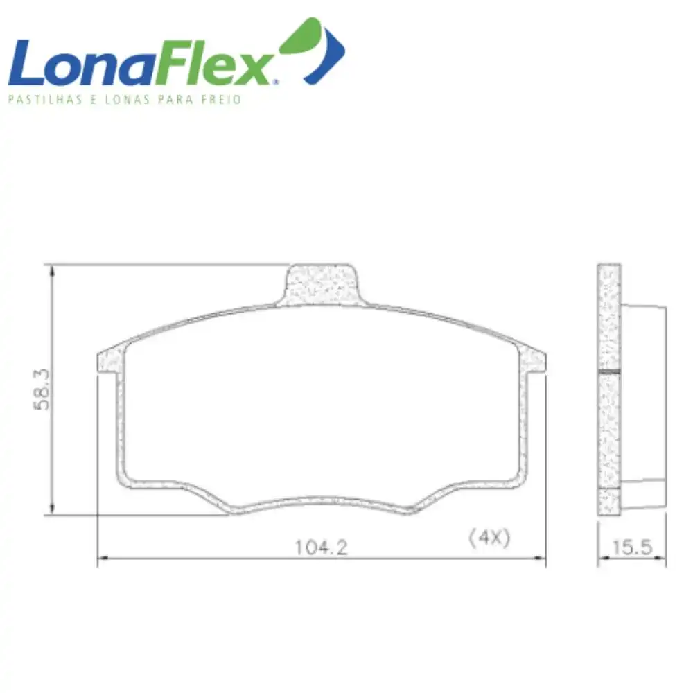 PASTILHA FREIO DIANTEIRA DEL REY 1984 A 1991 SISTEMA VARGA