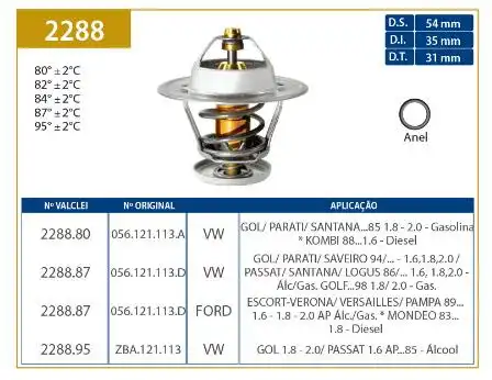 VALVULA TERMOSTATICA PASSAT 1.6 ATE 1985 AP