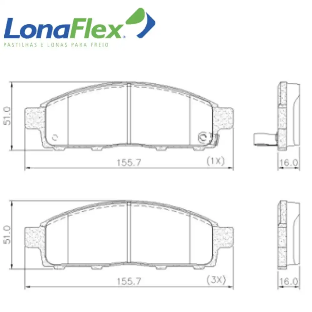 PASTILHA FREIO DIANTEIRA MITSUBISHI L-200 TRITON 2008/