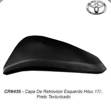 CAPA ESPELHO EXT HILUX 2016 A 2023 ESQ PRETA TEXT