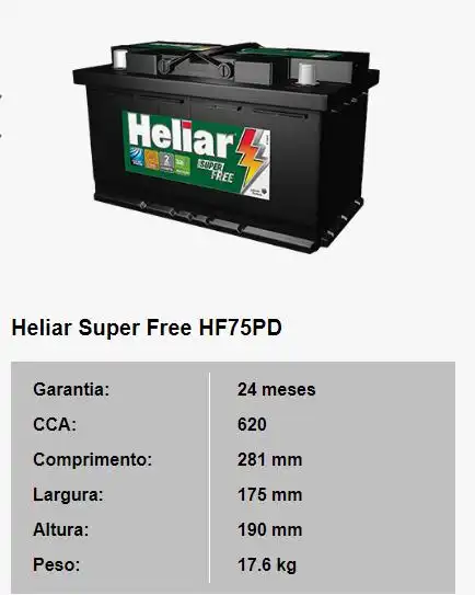 BATERIA UNIVERSAL 75 AMP. POSITIVO DIR