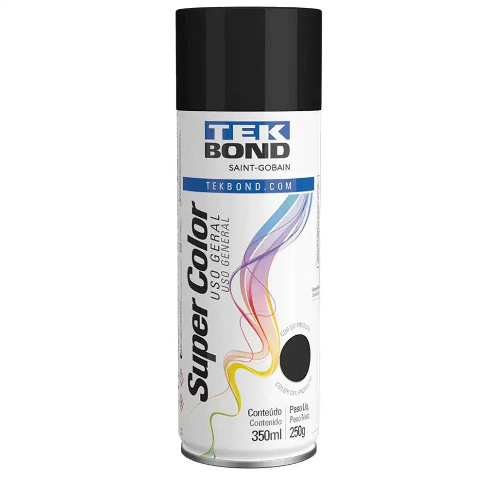 TINTA SPRAY PRETO BRILHANTE 350ML 250G