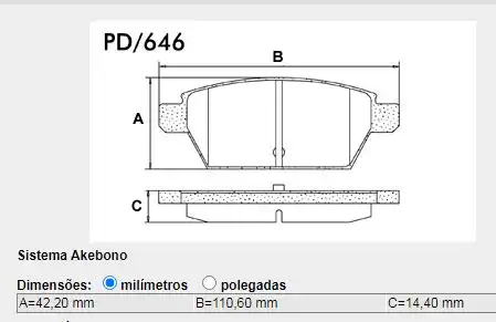 PASTILHA FREIO TRASEIRA FUSION 2006 A 2012