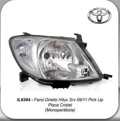 FAROL TOYOTA HILUX 2009 A 2011 DIR PISCA CRISTAL