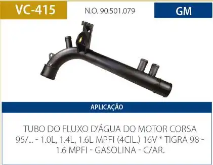 TUBO REFRIGERACAO MOTOR CORSA 1.0 1.4 1.6 16V 1995/ COM AR