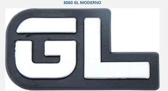 EMBLEMA GL FORD MODERNO CINZA