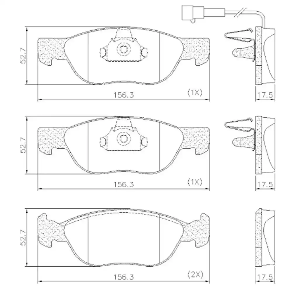 PASTILHA FREIO DIANTEIRA FIAT MAREA 1.8 COM ALARME SISTEMA T