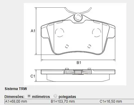 PASTILHA FREIO TRASEIRA PEUGEOT 3008 1.6 2.0 16V 2009 A 2016